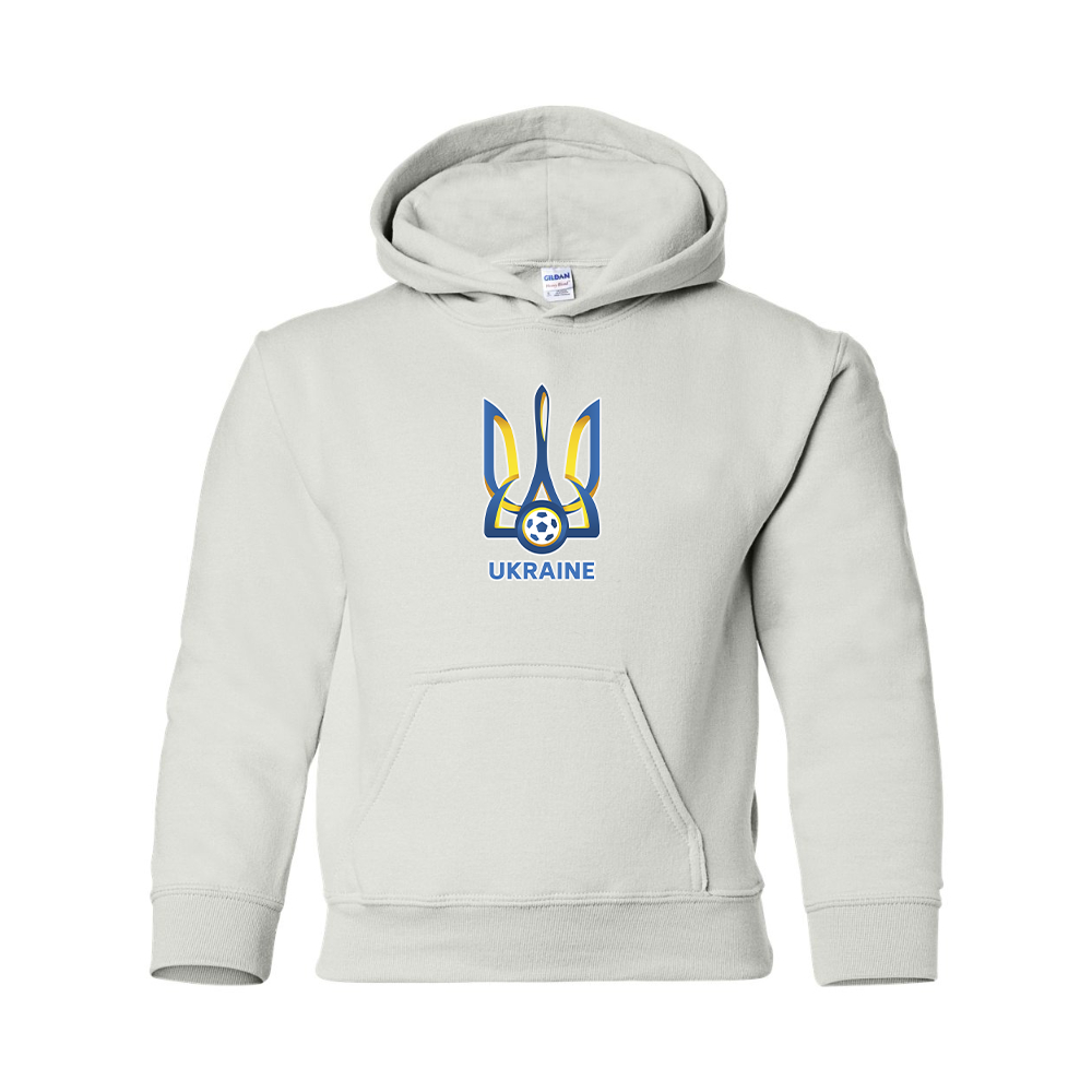 Youth Ukraine National Football Soccer Team Gildan Heavy Blend  Hooded Sweatshirt